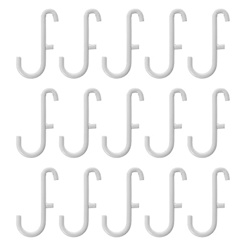 Image of Ikea SKADIS Hooks (Fits SKADIS Peg Board), White, 6x2.5 Centimetres - Set of 15