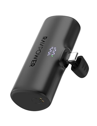 Ravpower RP-PB1221 20W Portable Mini Power Bank with Type-C Connector 5000mAh Capacity Black