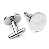 PiercingJ Personalized Custom Engraved Initial Cufflink Mens Classic Stainless Steel Cufflinks Alphabet Letter Cufflinks Formal Business Wedding Shirts Birthday Christmas #1