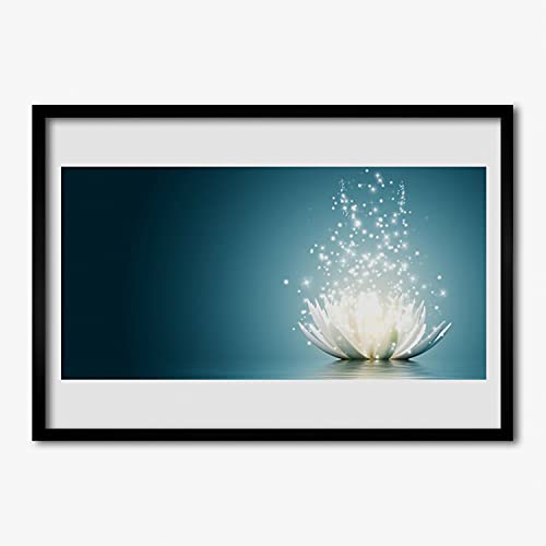 Affiche avec cadre plante fleur de lotus 70x50 pour sublimer un mur