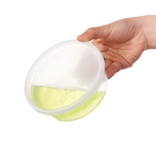 Image of [48Set-8oz] Plastic Deli Food Storage Containers With Lids Disposable Clear Small Togo Jars Bowls For Soup, Meal Prep, Slime | BPA Free | Stackable | Leakproof | Microwave | Dishwasher | Freezer Safe