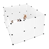 Relaxdays Freilaufgehege Kunststoff, DIY Freigehege, Erweiterbarer Auslauf für Kleintiere, HBT 92 x 110 x 110 cm, weiß