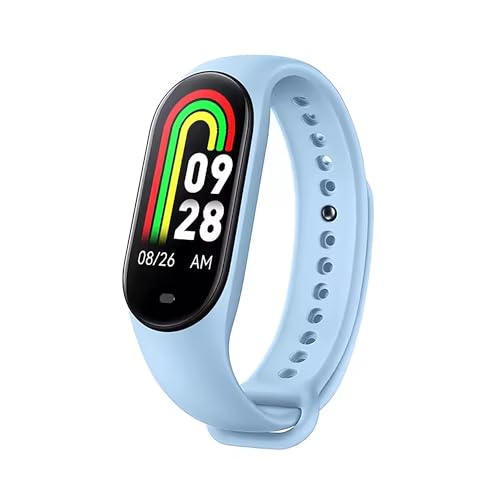 ELLENNE Smartwatch M8 8 Frecuencia Cardíaca Estrés Impermeable IP67 Carga Magnética (Azul Claro)