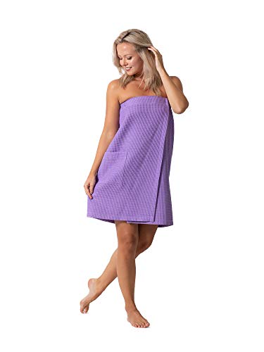 Image of Robe Direct Quick Dry, Lightweight Waffle Spa /Bath Wrap with Adjustable Closure & Elastic Top