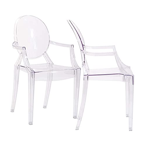 Modway Casper Modern Acrylic Stacking Two Dining Armchairs In Clear #TOP6