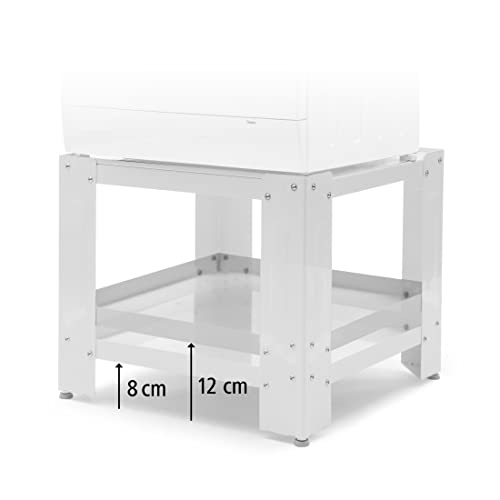 Xavax Waschmaschinen Untergestell, 50cm Erhöhung, mit Ablage (60x60 cm Waschmaschinen-Unterschrank, stabiler Waschmaschinensockel als Unterbau auch für Trockner, Kühlschrank, Geräte bis 150kg) weiß
