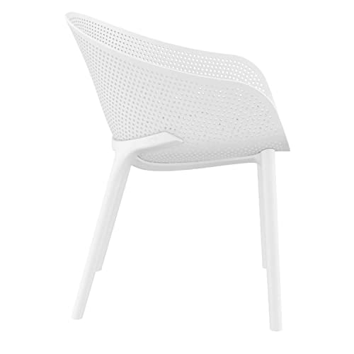 Compamia Sky Patio Dining Arm Chair In White (Set Of 2) #TOP3