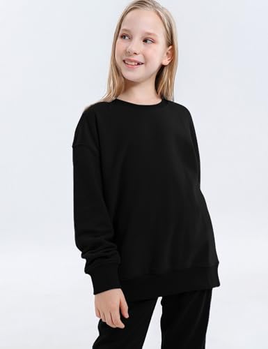 Flygo Boys Girls 2 Piece Tracksuit Athletic Sweatsuits Set Unisex Kids Crewneck Sweatshirt and Jogger Sweatpants with Pockets2