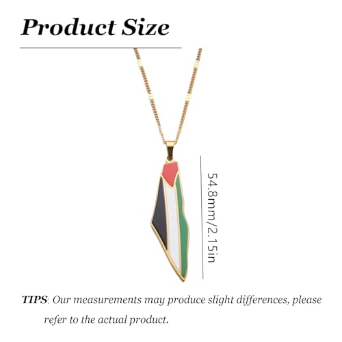 KummerSaprk Palestine Necklace Gold Gold Map - Image 6