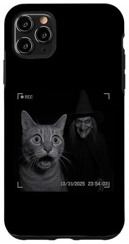 Funny Cat On Security Camera With Witch Halloween X}zP[X iPhone 11 Pro Max p