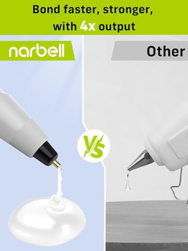 Image of Narbell 12V Full Size Hot Glue Gun Cordless with 15 Glue Sticks | 15s Preheating, Anti-Drip & Auto Shut-Off, 2Ah Rechargeable Battery, Ideal for DIY School Crafts Home Repairs & Gift