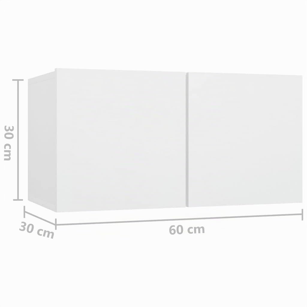 vidaXL Mobile Porta TV Pensile Bianco 60x30x30 cm