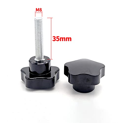 Star Knob Grip M8 x 35mm Female Thread Clamping Knobs Handle Tightening Screw Black, Length 35mm - Image 3