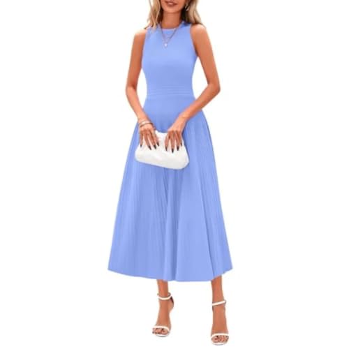 Robe cocktail plissée coupe A-Line fluide pour femme active en taille S à XL
