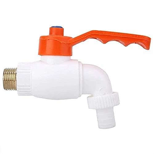 SST ABS Plastic Heavy Duty Bib Cock Tap White Pack of 1 | Turkey Nozzle, Brass Fitting, Lever Handle, Indoor & Outdoor Use, Bathroom & Kitchen-picture-11