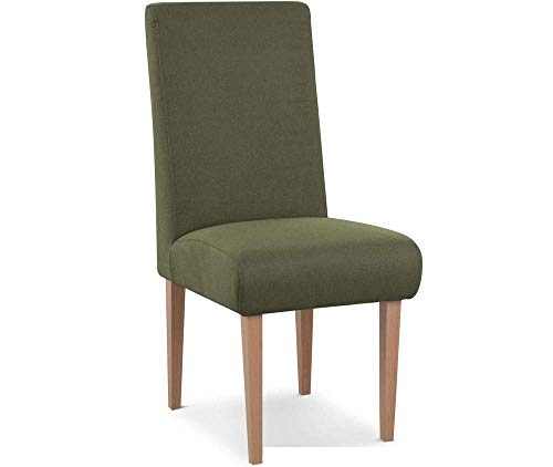 CAVADORE Silla de Comedor Kira/Silla tapizada para Cocina, Comedor o Cocina/Apto para Muebles de Cocina Kira/Fácil eliminación de Manchas Gracias a Soft Clean / 48 x 103 x 62 / Tejido Plano: Verde