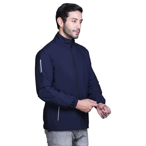 Image of TFA Mens Windcheater Jacket |Zip Closure| Sports Wear| Water Resistant |Rainy Season | Reflector
