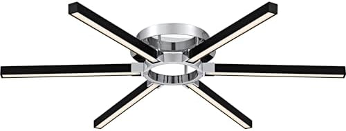 Quoizel Zealand Semi-Flush Mount Ceiling Light Fixture with CCT Switch, 36 Inch Integrated LED Polished Chrome Hanging Light for Hallway, Kitchen, Bedroom, Dining, Living Room, or Office
