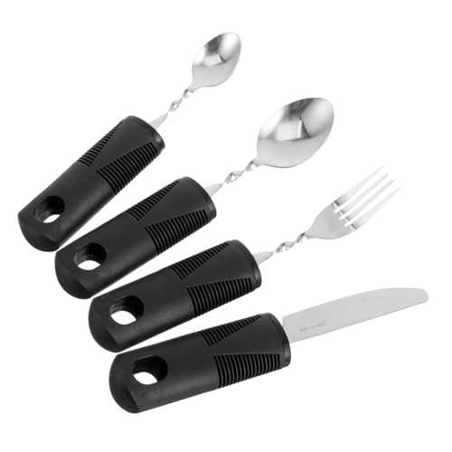 Didiseaon Utensils Bendable Adaptive Utensil Set Non-Slip Grip Elderly Tableware for Hand Safe Sturdy