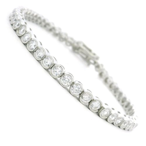 Image of 925 Sterling Silver Adjustable Tennis Bracelet for Women | Sparkly Crystal Design | Stylish Jewellery Gift for Her