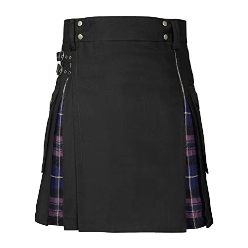 Falda escocesa hombre táctica vintage kilt escocia tableada cargo 5