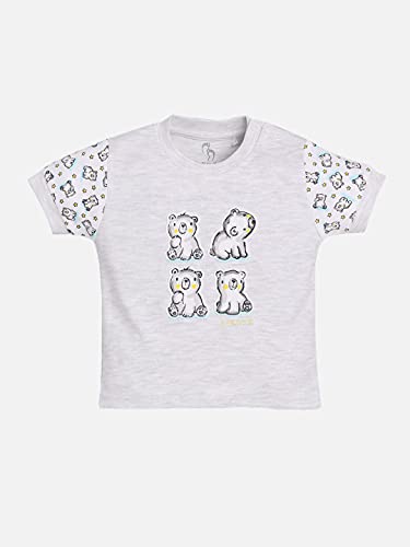Image of BABY GO 100% Pure Cotton Kids T-Shirt &Shorts for Baby Boys(12-18 Months, WHITE)