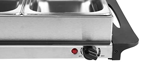 Buffetwärmer | Warmhalteplatte | Speisewärmer | 300 Watt | 4 Speisebehälter | Buffet Wärmer | Speisenwärmer | Chafing… – Bild 7