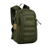 HUNTVP 20L Mini Mochila Militar Mochila Táctica Molle Escolar Bolsa Bandolera para Niños Hombre Mujer Caza Camping Senderismo, 20L-Verde