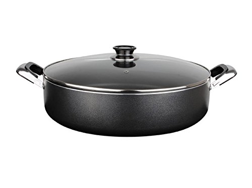 Low Stock Pot 12" Heavy Gauge Non-stick w/Glass Lid Rice Cooker Casserole 6 Quarts