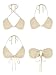 seamoly Womens Bikini Sets Halter Neck Fishnet Shell Two Piece Swimsuit Sexy High Cut Cheeky Triangle Bathing Suit Beige XS