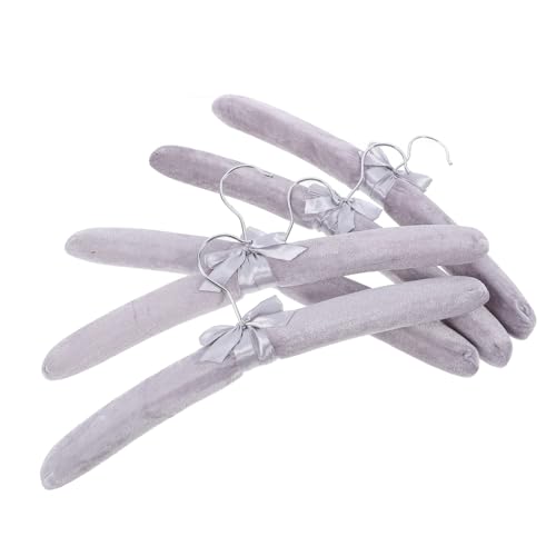 STOBAZA Soft Velvet Hangers for Women's Clothes 5 Pack Padded Hangers No Shoulder Bump for Sweaters and Lingerie