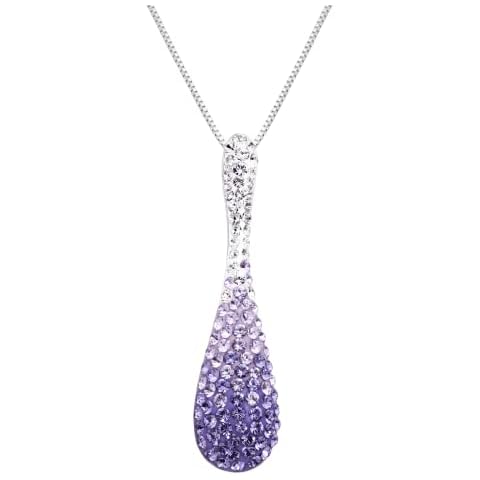 Crystaluxe Drop Pendant Necklace with Purple Ombre Crystals in Sterling Silver, 18" Cover