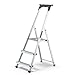 Produktbild DRABEST Aluleiter mit Ablage, Stehleiter 3 Stufen, Trittleiter bis 125 kg, Haushaltleiter, Klapptrittleiter (3 Stufen)