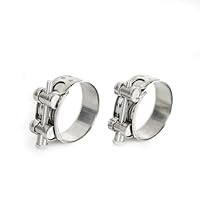 Motorrad Auspuff Schellen 2 Stück, Auspuffschelle Edelstahl Rohrverbinder, Abgasanlage Universal 20mm Breitbandschellen Auspuffrohr klemme Für Traktoren Wasserrohr Befestigung (2, Ø 29-31mm)