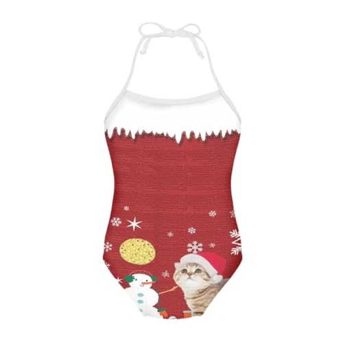 Image of Girl Funny Cute Beach Sport Halter One Piece Swimsuit Bathing Suit for 3-10 Year