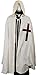 SUNLEXA Medieval Tunic Templar Knight Halloween Costume Hooded Cap Cloak Renaissance Surcoat Cosplay Costumes SCA Size- Large
