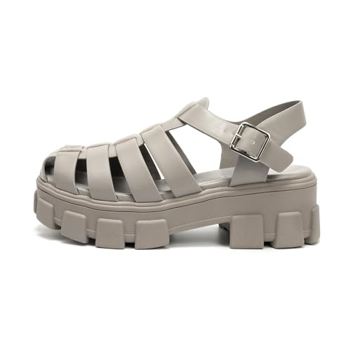 Image of Colgo Womens Platform Wedge Sandals Chunky Block Heeled Adjustable Buckle Fisherman Sandals for Summer