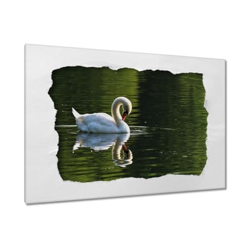 Tableau sur toile cygne 120x80 cm pour habiller un grand mur vide