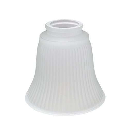Image of Aspen Creative 23036-4A Transitional Frosted Bell Shape Ceiling Fan Glass Shade.2-1 /8 inchFitter.Size:4-3 /4 inchD x 4-5 /8 inchH.4Pcs /Pack