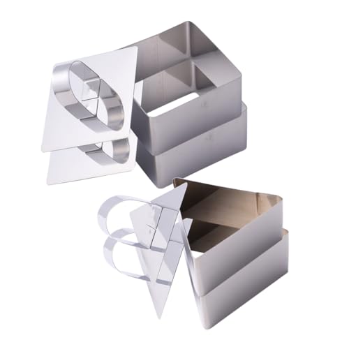 STOBAZA Baking Stencils Molds 4pcs Non-stick Cake Mousse Ring Mold Mini Pastry for Diy