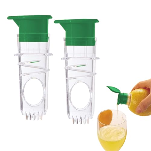 Auriselle 2 Piezas Exprimidor de Limones Pequeño Set Exprimidor de Cítricos Manual Sin BPA Pequeño y Portátil para Naranjas Limones Cítricos（Verde)