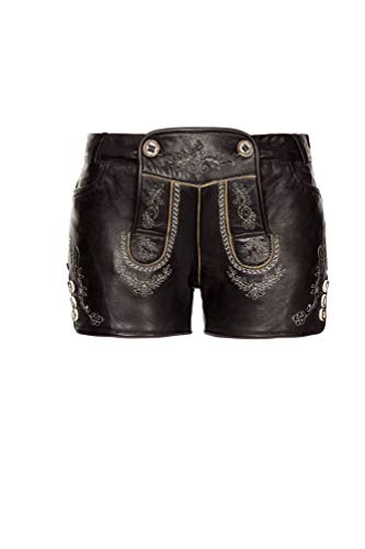 Stockerpoint Damen Mona Trachtenlederhose, Black Nappa, 42 Stockerpoint Damen Mona Trachtenlederhose, Black Nappa, 42