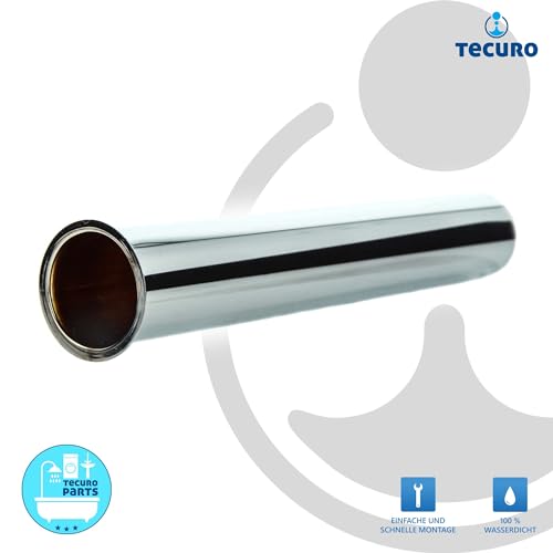 Tecuro adjustment tube dip tube extension, 200 mm, V2A chrome-plated stainless steel for siphon trap - Image 2