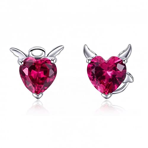 Boucles d'oreilles clous Coeur Rose pour femme en alliage hypoallergénique