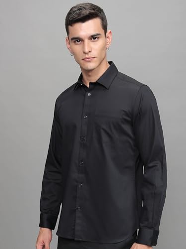 Image of Highlander Men's Slim Fit Formal Shirt | Solid Formal Shirt for Men | Comfortable Fabric | Stylish Design for Everyday Use & Office Wear