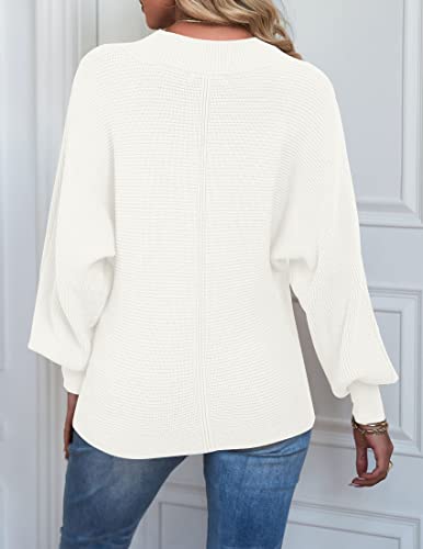 Image of TECREW Women's Batwing Long Sleeve Crew Neck Pullover Sweater Soft Ribbed Knit Sweater Top