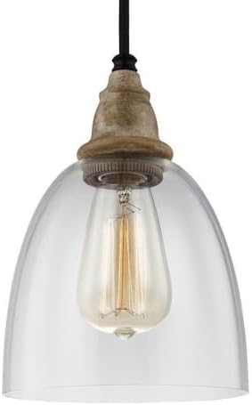 Miniatura 4 de Feiss P1394DFWDWZ Lámpara colgante de vidrio de matrimonio, marrón, 1 luz (6 "diámetro x 9 "H) 60 vatios