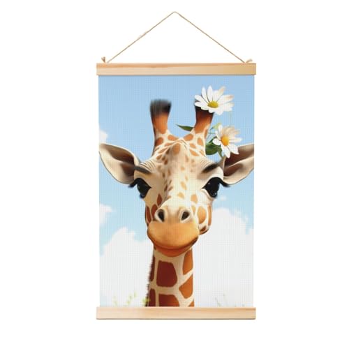 Peinture murale girafe prête à accrocher pour décorer un mur vide