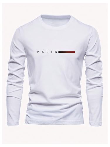 Men's 3 Pack Long Sleeve Shirts Letter Graphic Round Neck Casual T Shirt Top3