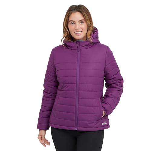 Peter Storm Women’s Blisco Jacket with Hood & 2 Pockets, Insulated, Water Repellent & Lightweight Puffer Coat (UK, Numeric, 22, Regular, Regular, Solid Purple)